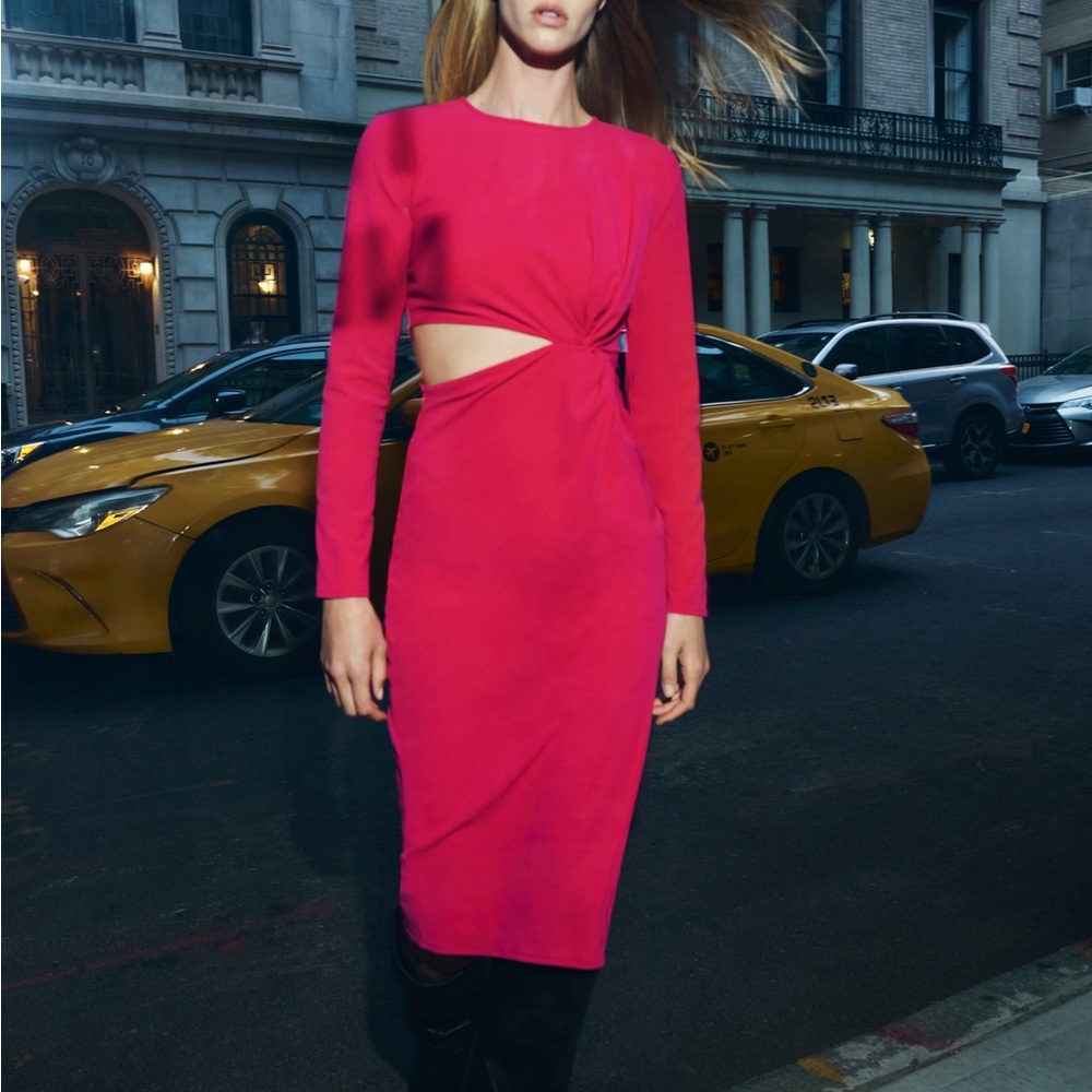 Zara: KNOTTED DRESS WITH CUT OUT